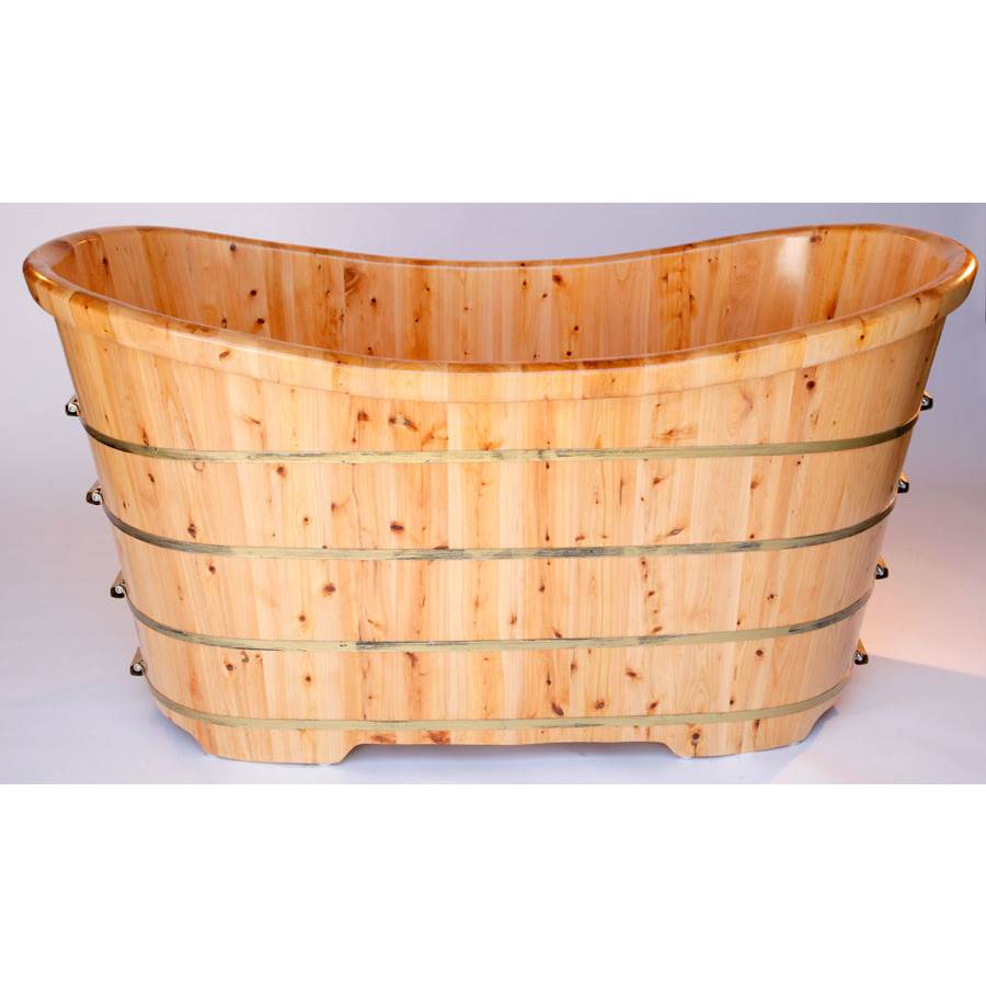 Alfi Trade 63'' Free Standing Cedar Wooden Bathtub