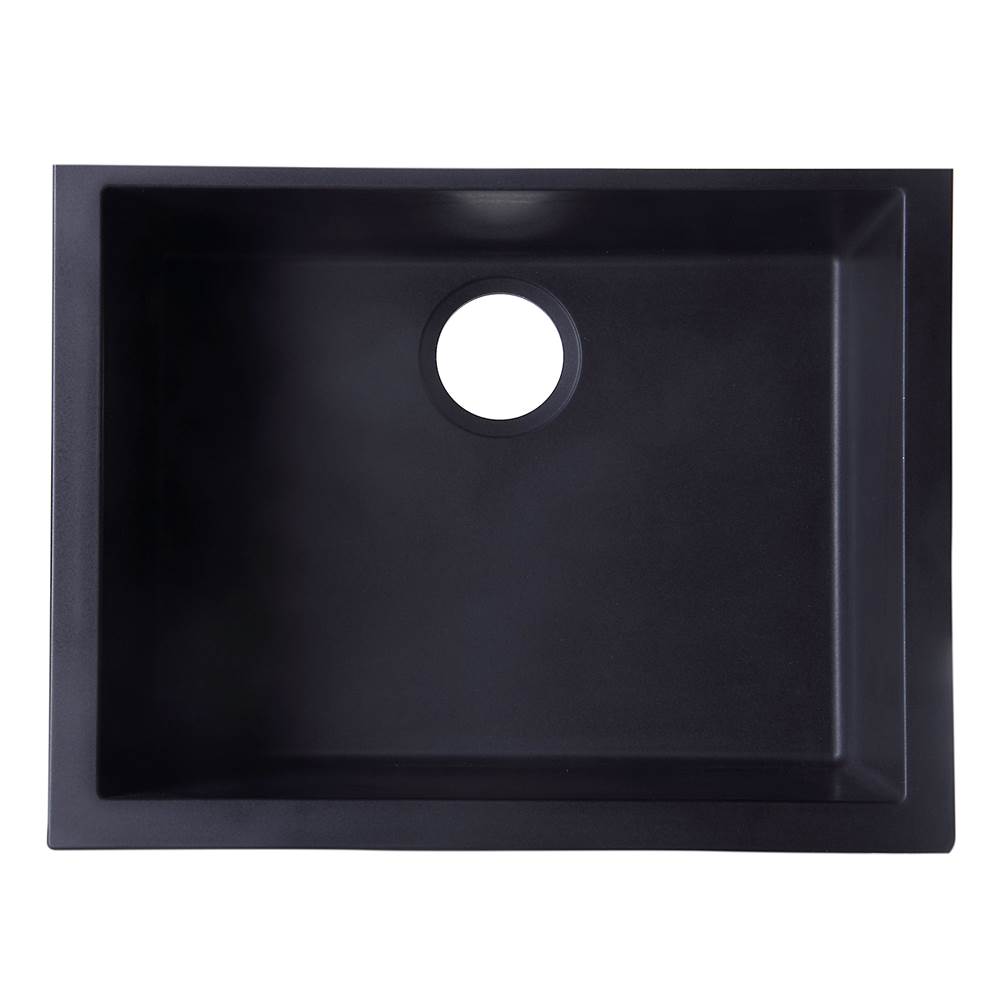 Alfi Trade Black 24'' Undermount Single Bowl Granite Composite Kitchen Sink