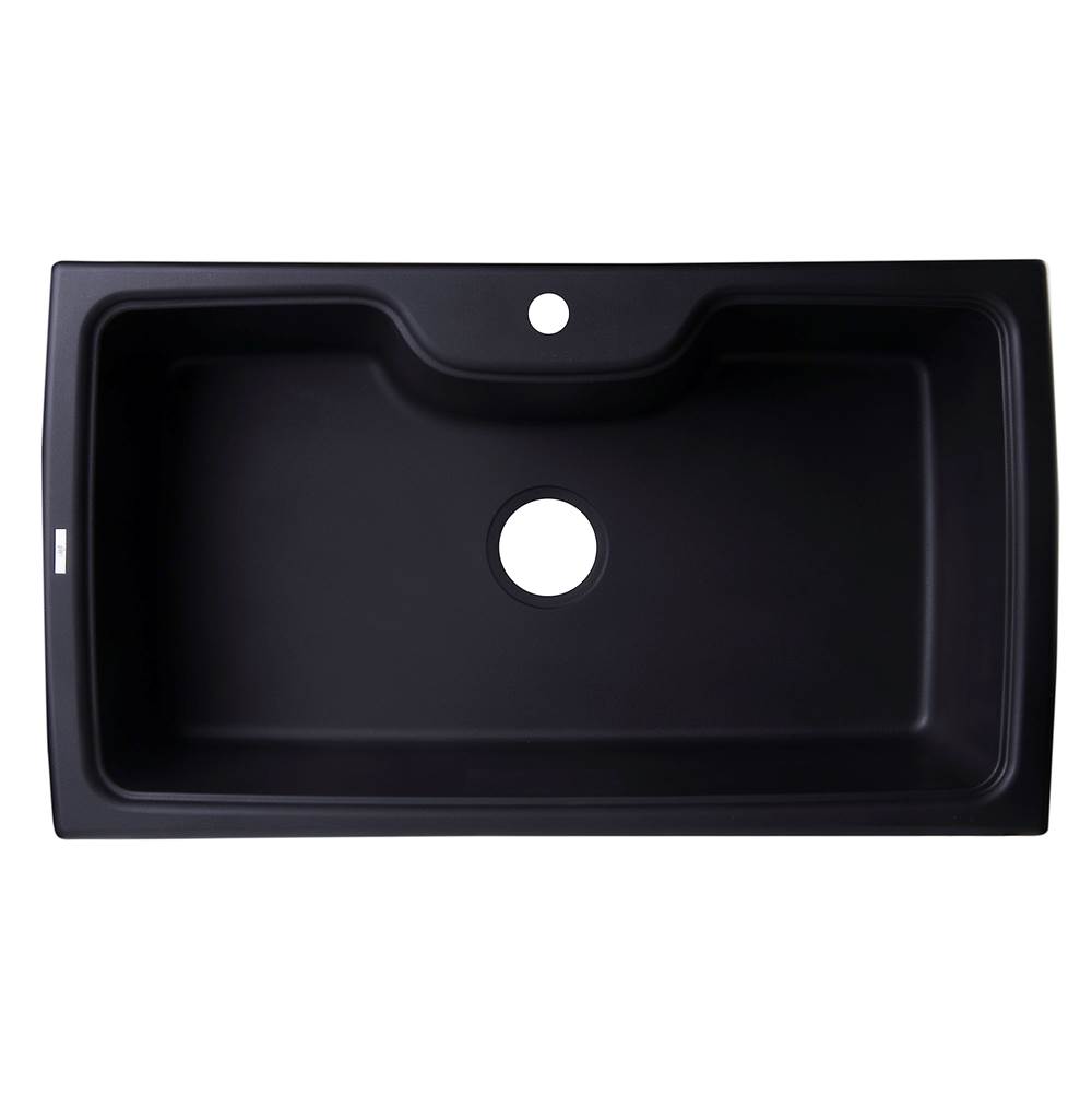 Alfi Trade Black 35'' Drop-In Single Bowl Granite Composite Kitchen Sink