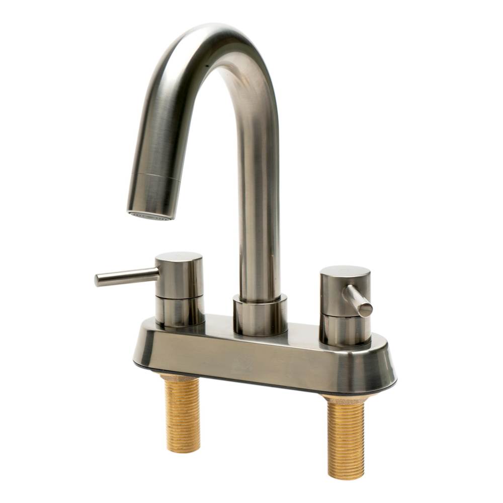 Alfi Trade Brushed Nickel Two-Handle 4'' Centerset Bathroom Faucet