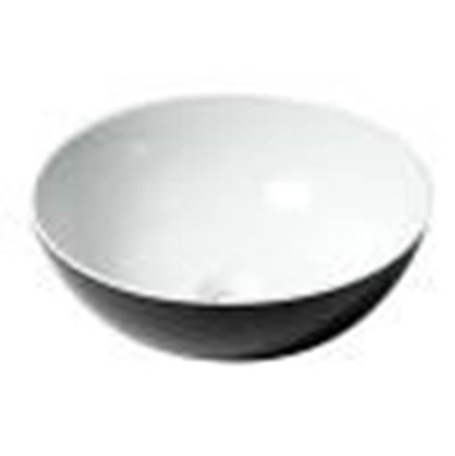 Alfi Trade ALFI brand ABC906 Black & White 15'' Round Vessel Above Mount Ceramic Sink