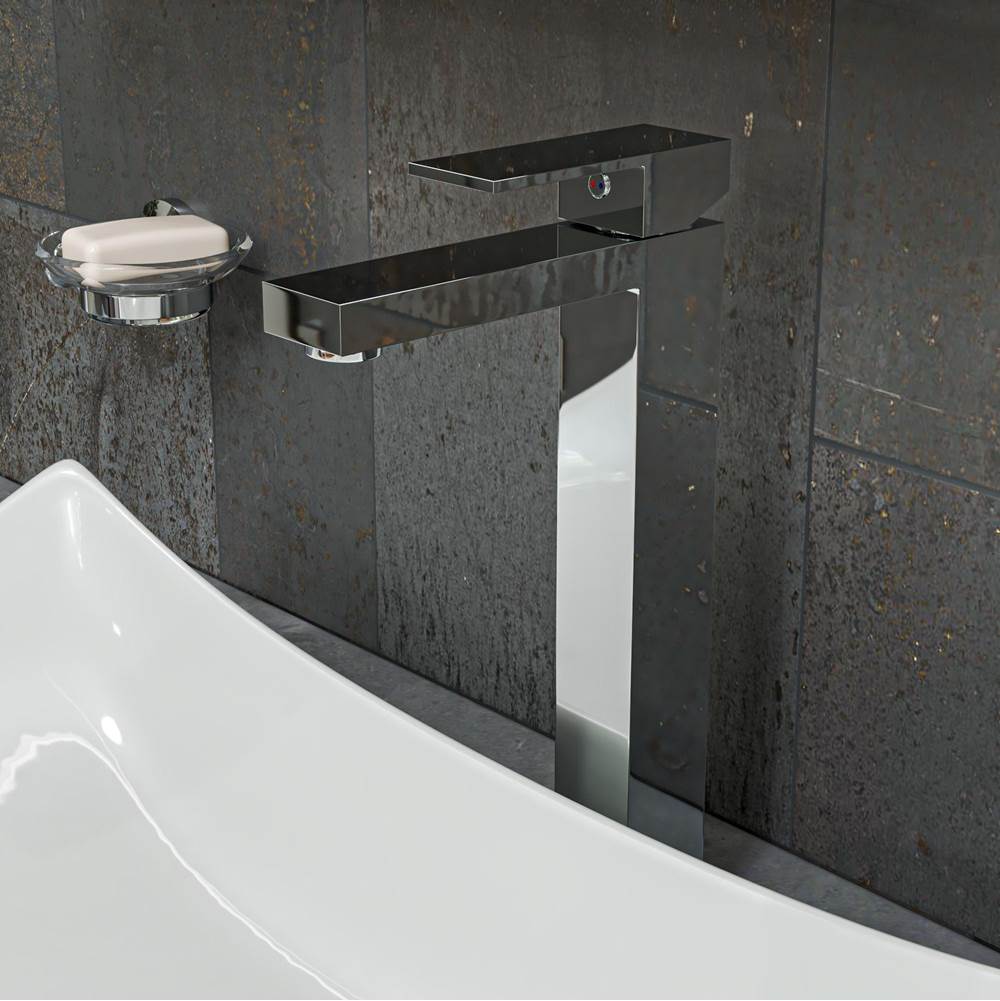 Alfi Trade Polished Chrome Tall Square Single Lever Bathroom Faucet
