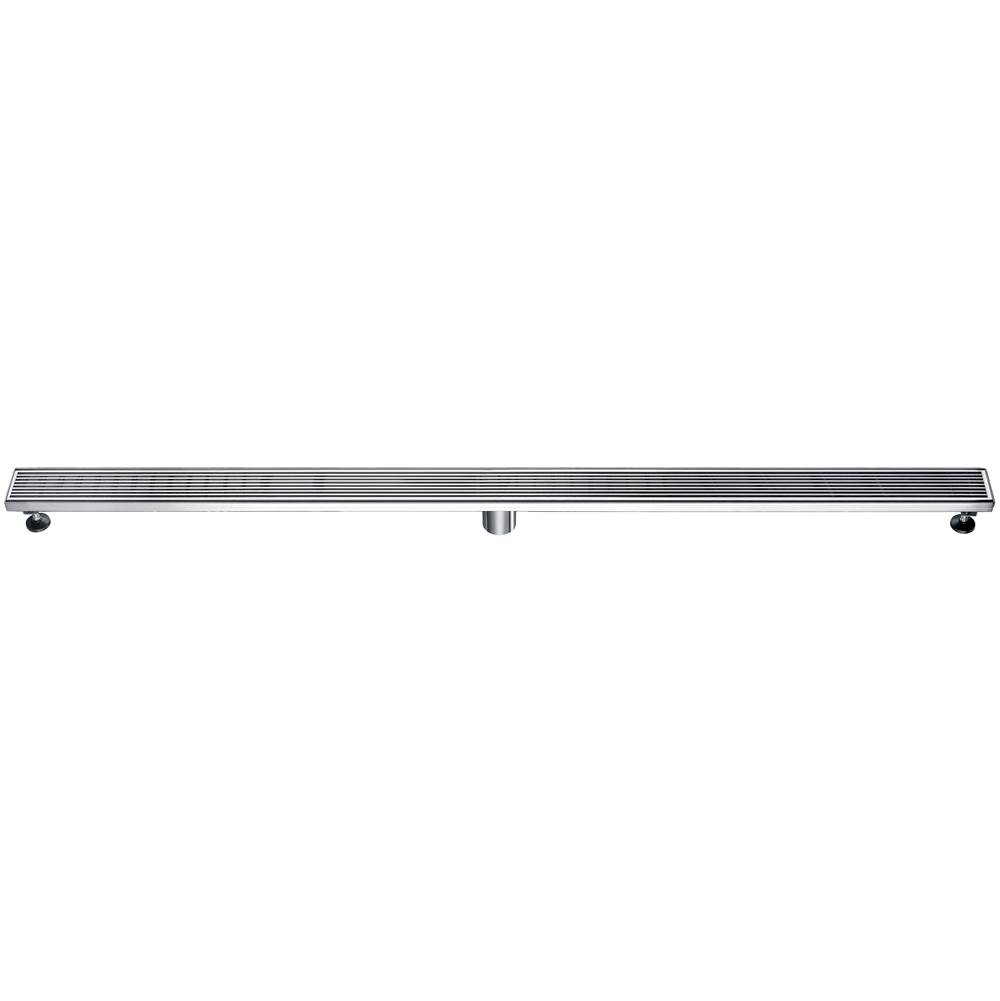 Alfi Trade ALFI brand 59'' Stainless Steel Linear Shower Drain with Groove Lines