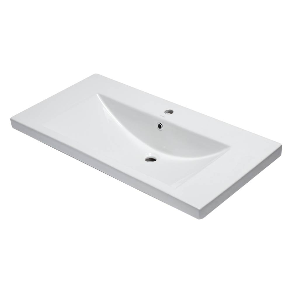 Alfi Trade EAGO BH002 White Ceramic 40''x19'' Rectangular Drop In Sink