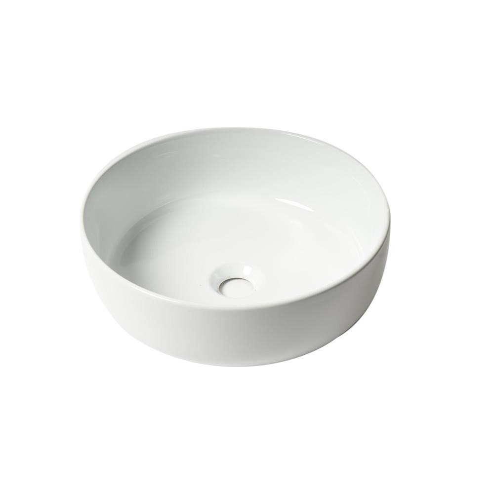 Alfi Trade ALFI brand ABC907-W White 15'' Round Above Mount Ceramic Sink