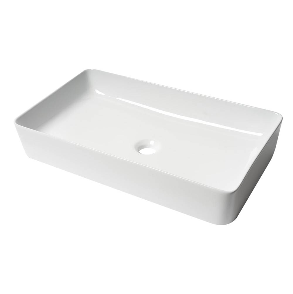 Alfi Trade ALFI brand ABC902-W White 24'' Modern Rectangular Above Mount Ceramic Sink