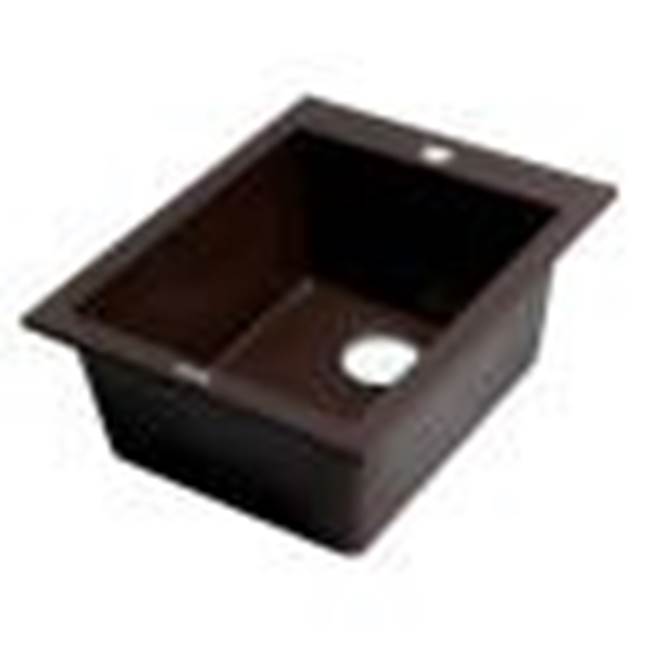 Alfi Trade Chocolate 17'' Drop-In Rectangular Granite Composite Kitchen Prep Sink