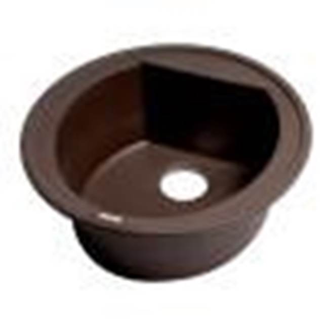 Alfi Trade Chocolate 20'' Drop-In Round Granite Composite Kitchen Prep Sink