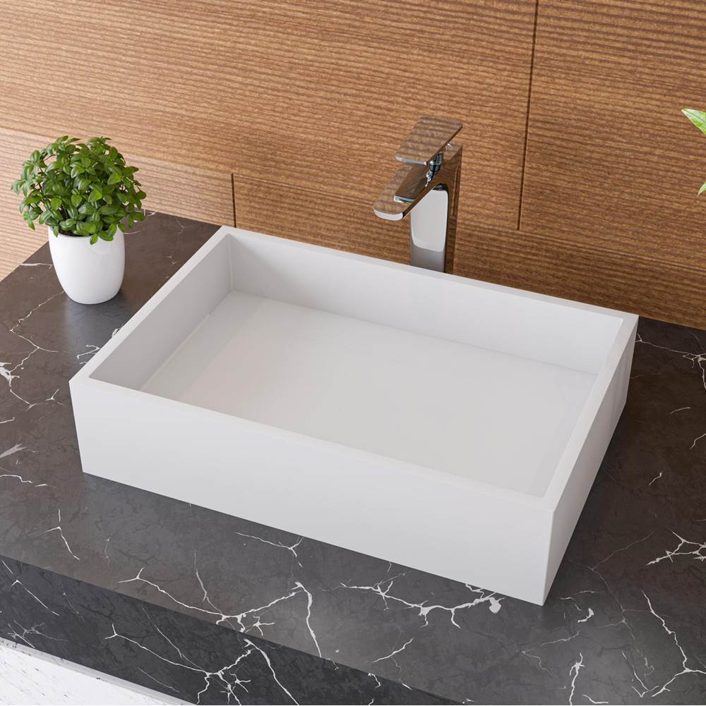Alfi Trade 20'' x 14'' White Matte Solid Surface Resin Sink