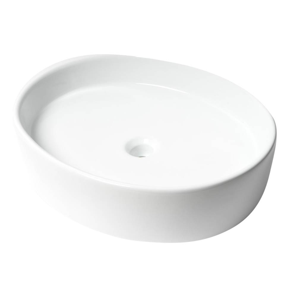 Alfi Trade ALFI brand ABC911 White 22'' Oval Above Mount Ceramic Sink