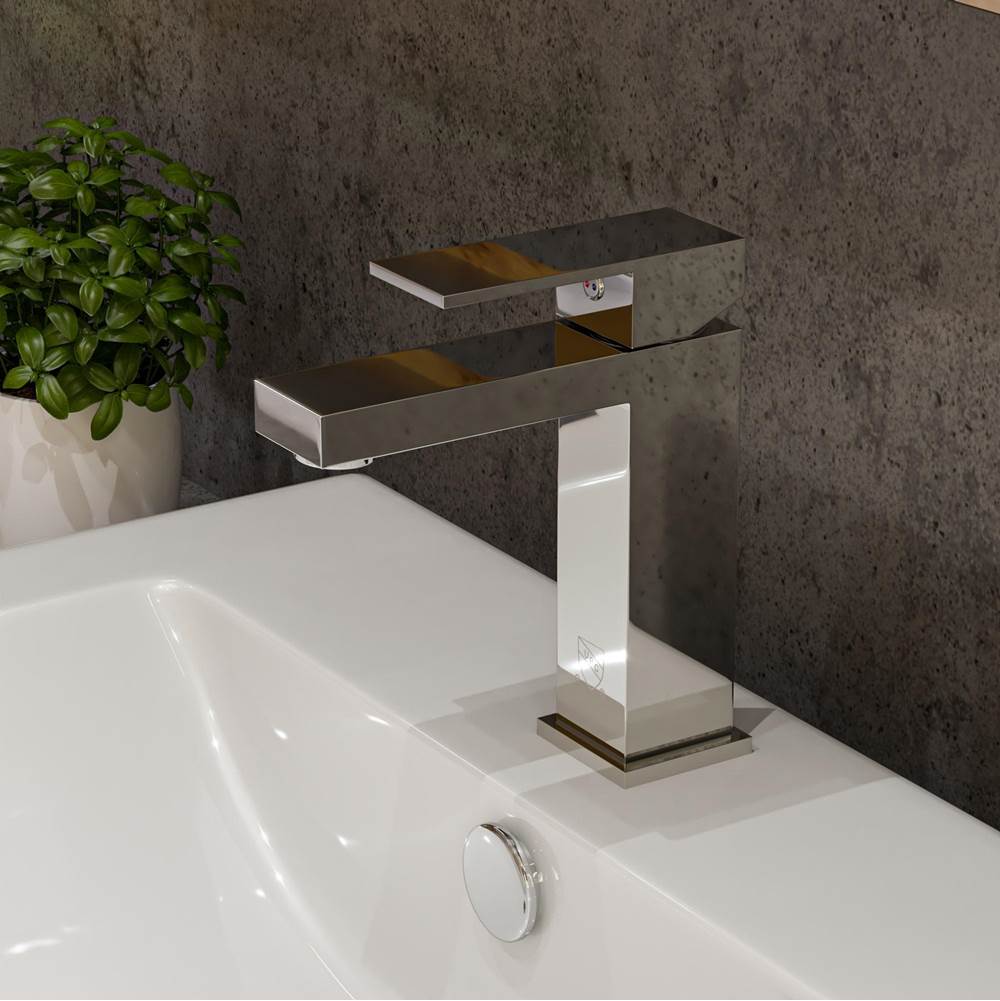 Alfi Trade Polished Chrome Square Single Lever Bathroom Faucet