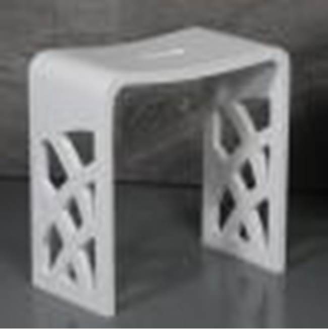 Alfi Trade Designer White Matte Solid Surface Resin Bathroom / Shower Stool