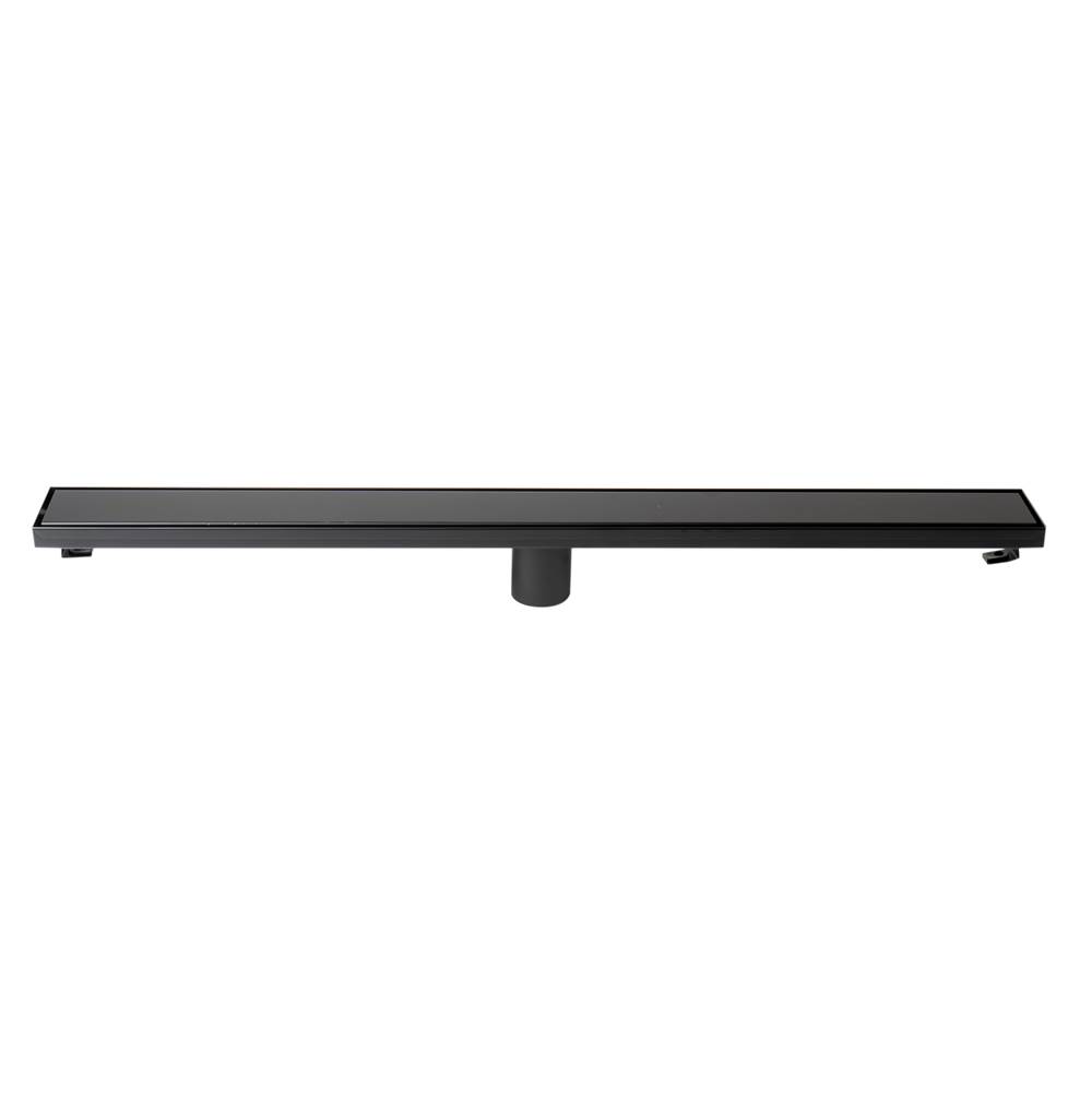 Alfi Trade 32'' Black Matte Stainless Steel Linear Shower Drain with Solid Cover