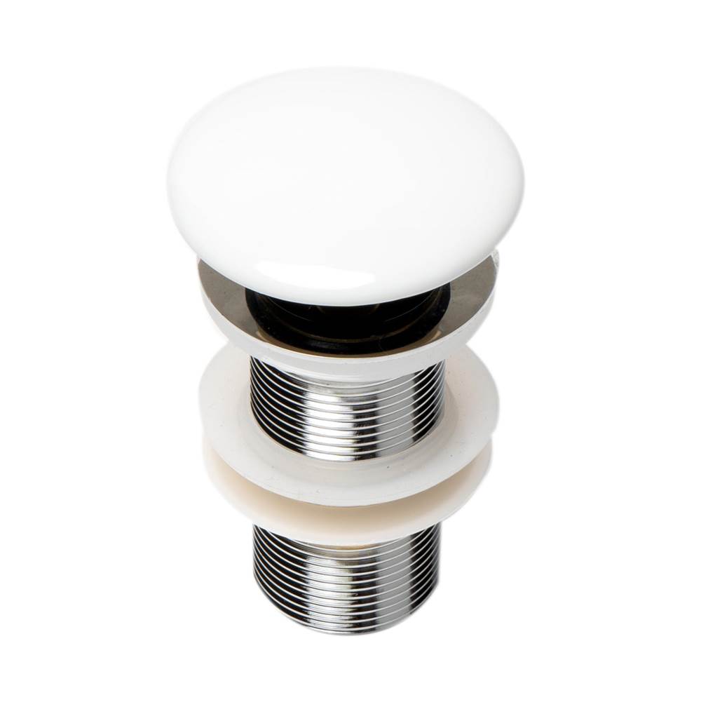 Alfi Trade ALFI brand AB8055-W White Ceramic Mushroom Top Pop Up Drain for Sinks without Overflow