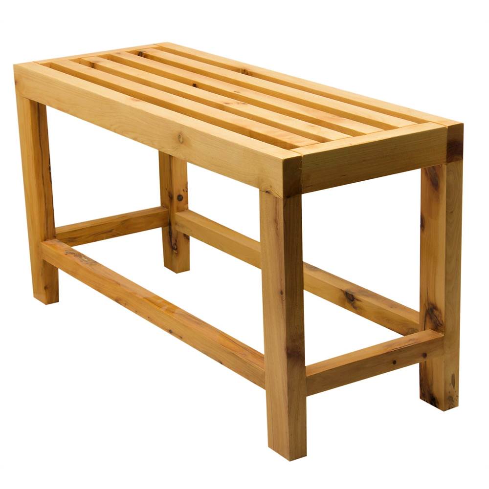 Alfi Trade 26'' Solid Wooden Slated Single Person Sitting Bench