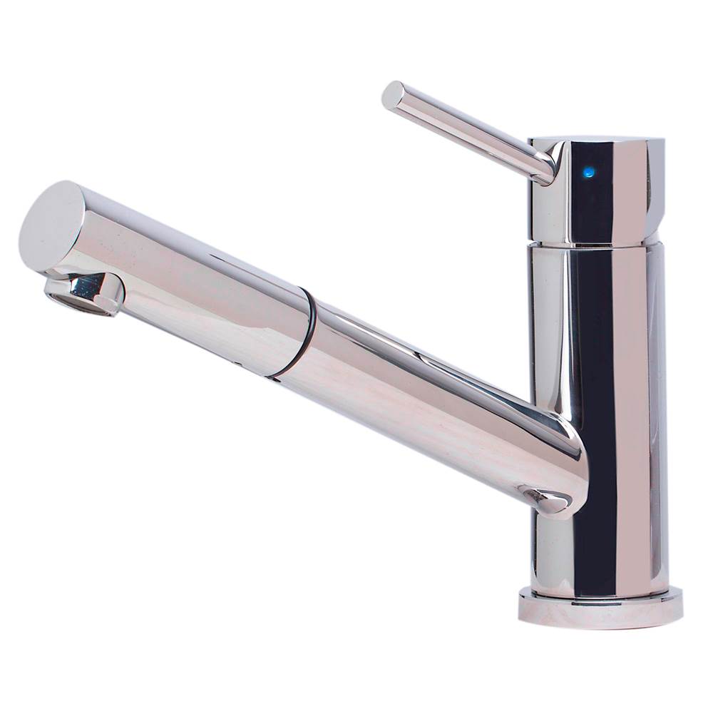 Alfi Trade Solid Polished Stainless Steel Pull Out Single Hole Kitchen Faucet