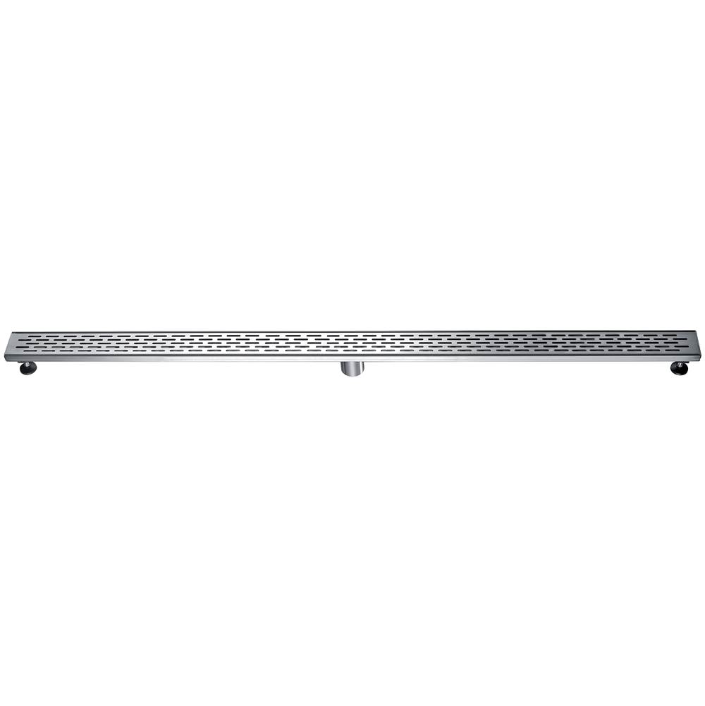Alfi Trade ALFI brand 59'' Brushed Stainless Steel Linear Shower Drain with Groove Holes
