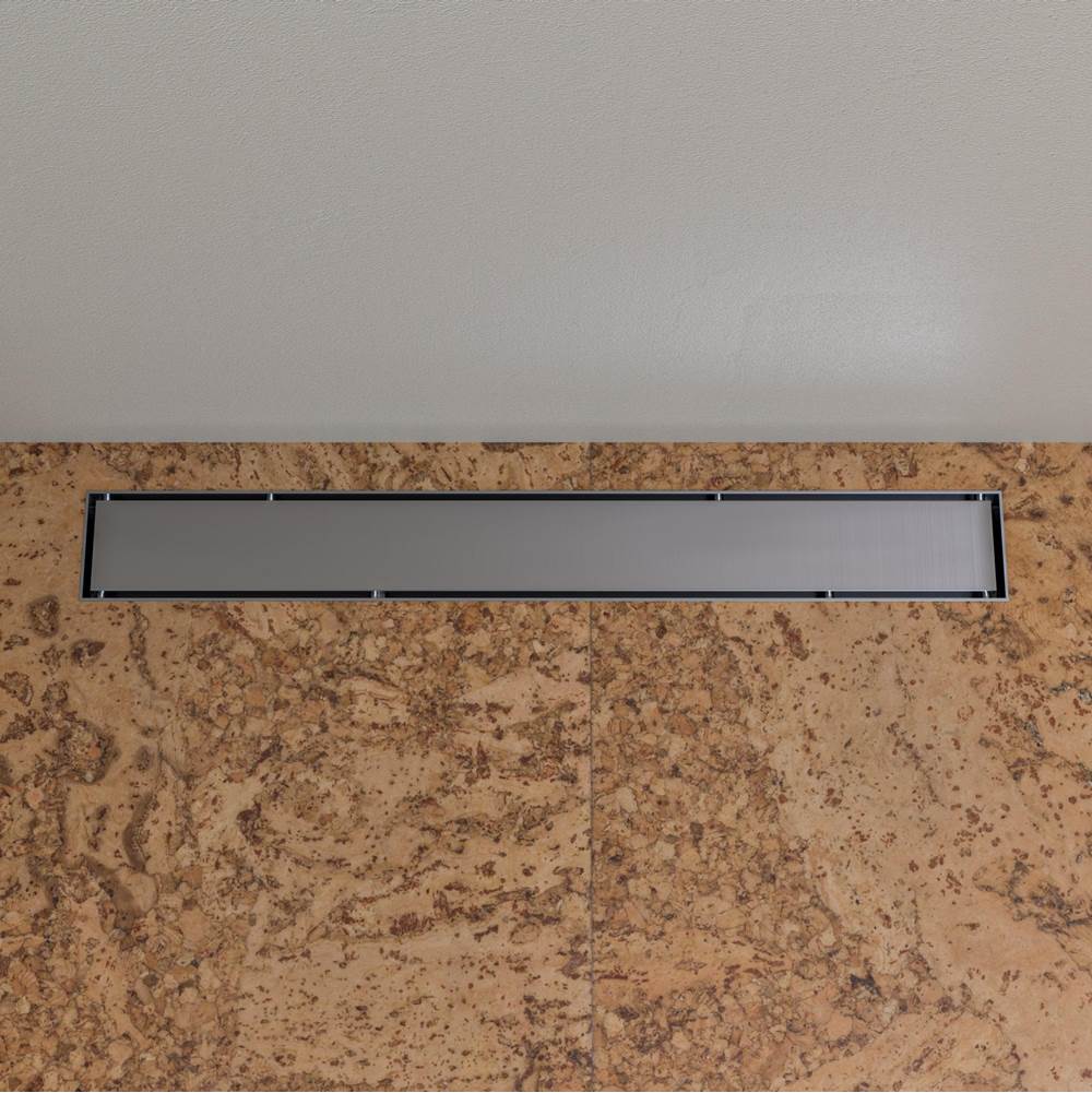 Alfi Trade 24'' Modern Brushed Stainless Steel Linear Shower Drain with Solid Cover