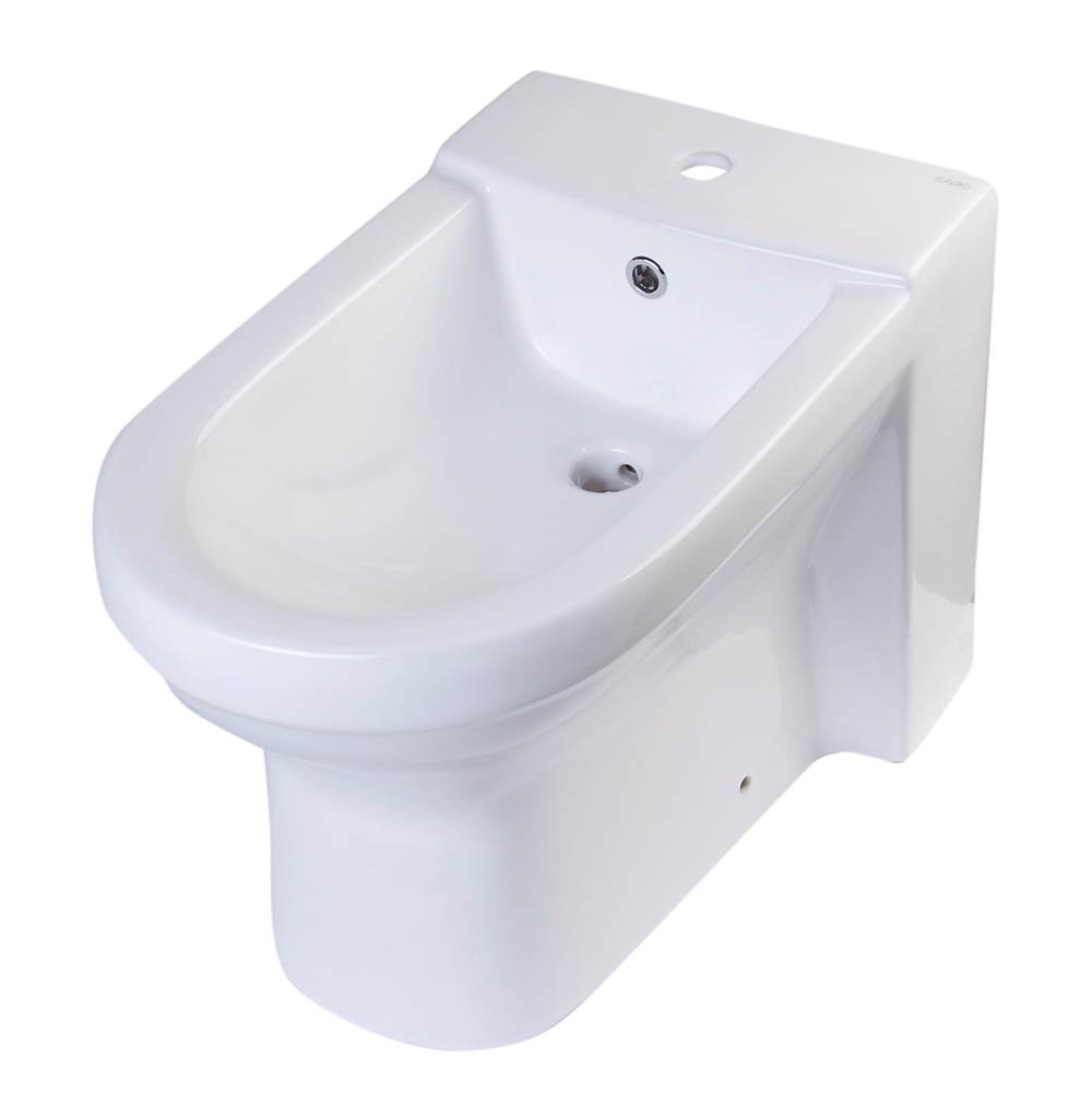 Alfi Trade EAGO JA1010 White Ceramic Bathroom Bidet with Elongated Seat