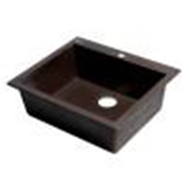 Alfi Trade Chocolate 24'' Drop-In Single Bowl Granite Composite Kitchen Sink