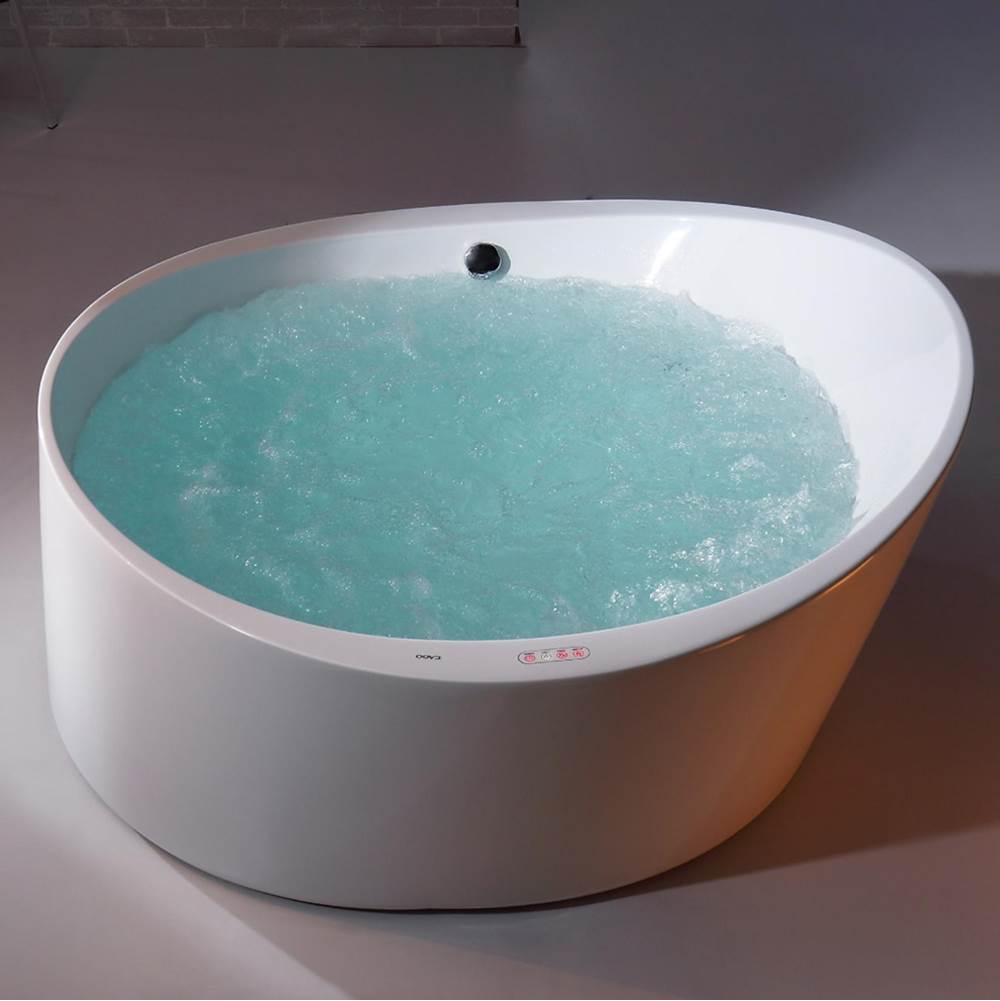 Alfi Trade EAGO AM2130  66'' Round Free Standing Acrylic Air Bubble Bathtub
