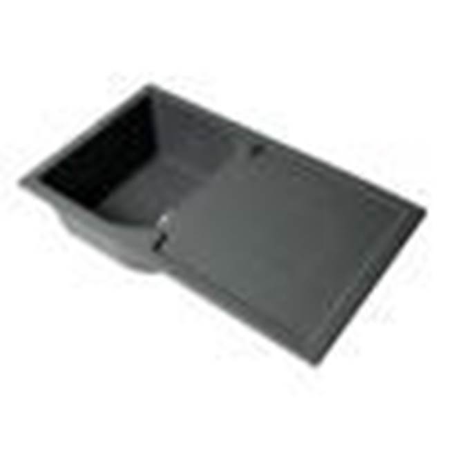 Alfi Trade Titanium 34'' Single Bowl Granite Composite Kitchen Sink with Drainboard