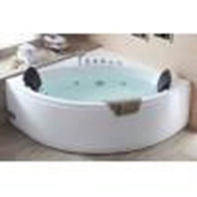 Alfi Trade EAGO AM200  5'' Rounded Modern Double Seat Corner Whirlpool Bath Tub with Fixtures
