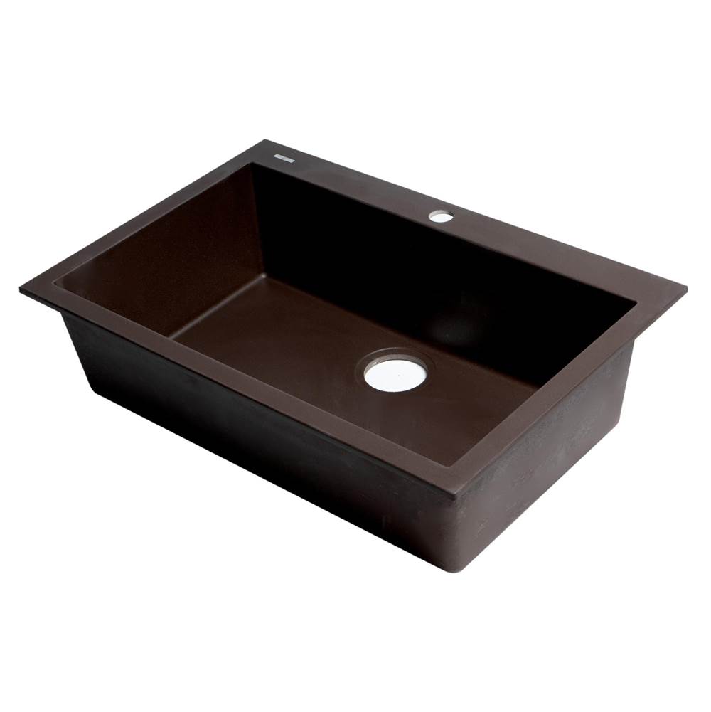 Alfi Trade Chocolate 30'' Drop-In Single Bowl Granite Composite Kitchen Sink