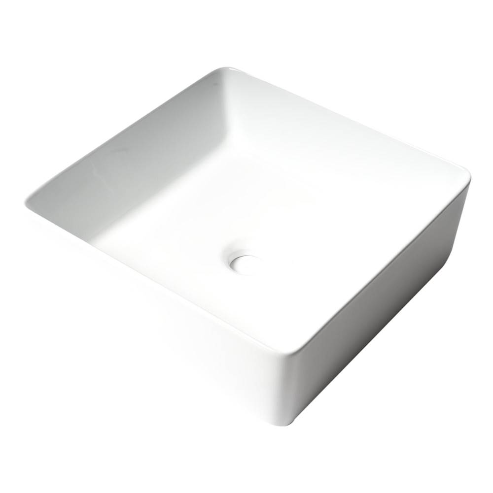 Alfi Trade ALFI brand ABC903-W White 16'' Modern Square Above Mount Ceramic Sink
