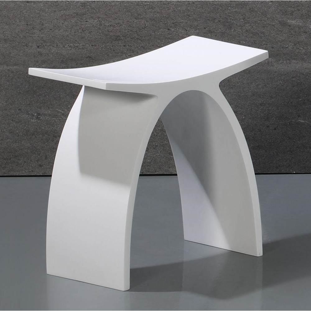 Alfi Trade Arched White Matte Solid Surface Resin Bathroom / Shower Stool