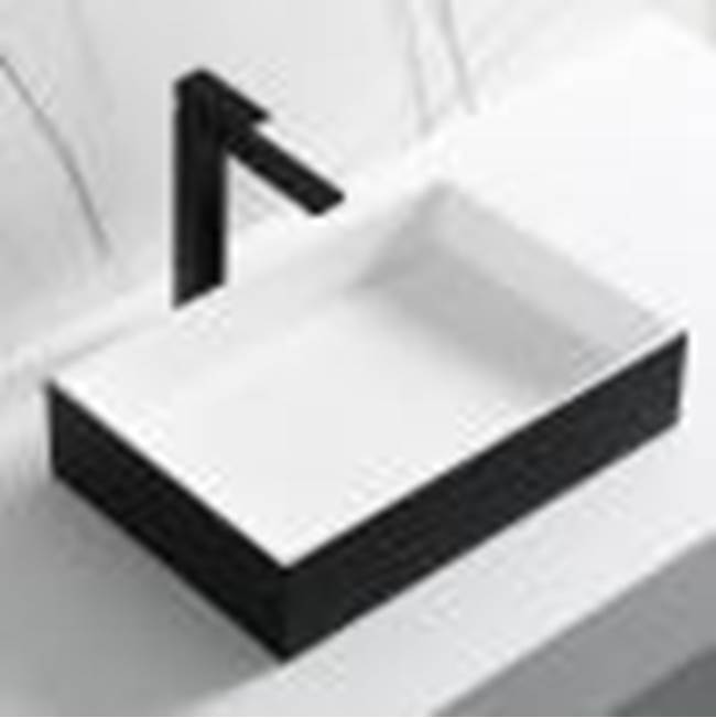 Alfi Trade ALFI brand ABRS2014BM Black Matte 20'' x 14'' Solid Surface Resin Sink
