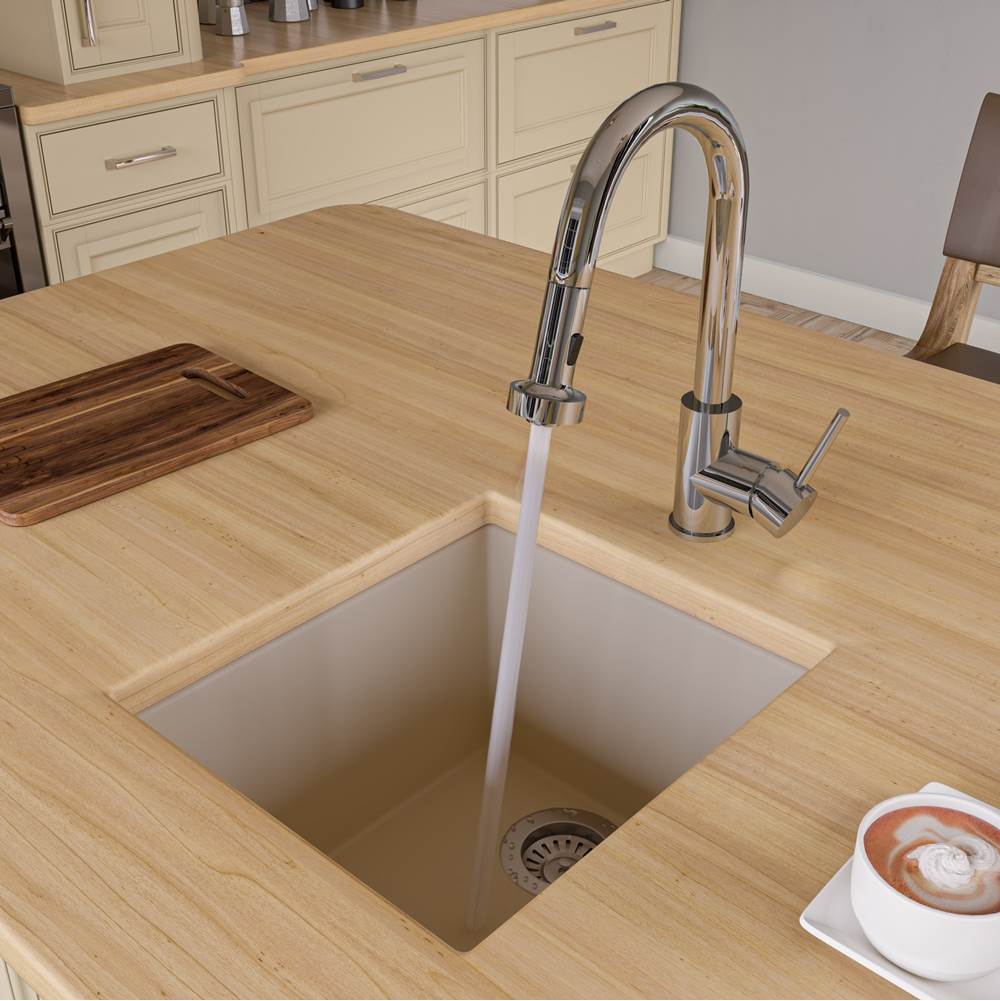 Alfi Trade Biscuit 17'' Undermount Rectangular Granite Composite Kitchen Prep Sink