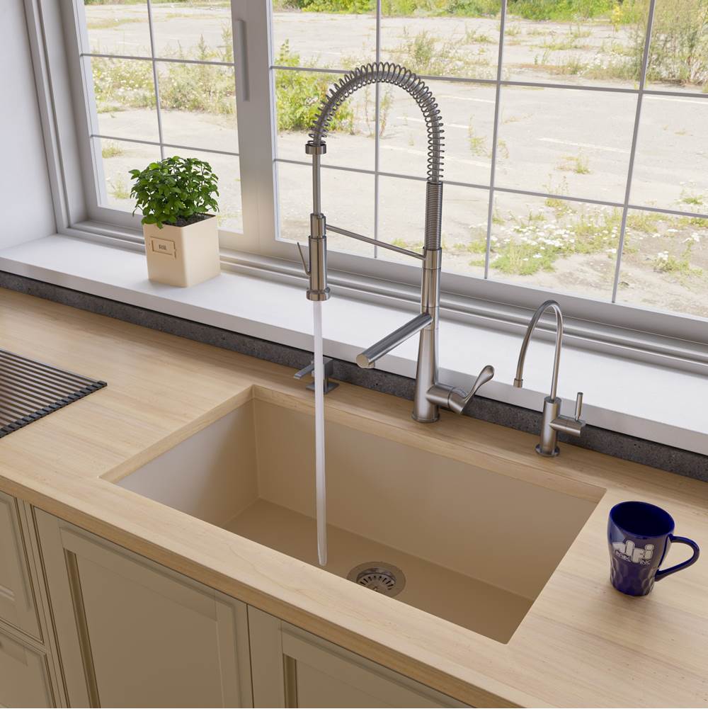 Alfi Trade Biscuit 33'' Single Bowl Undermount Granite Composite Kitchen Sink