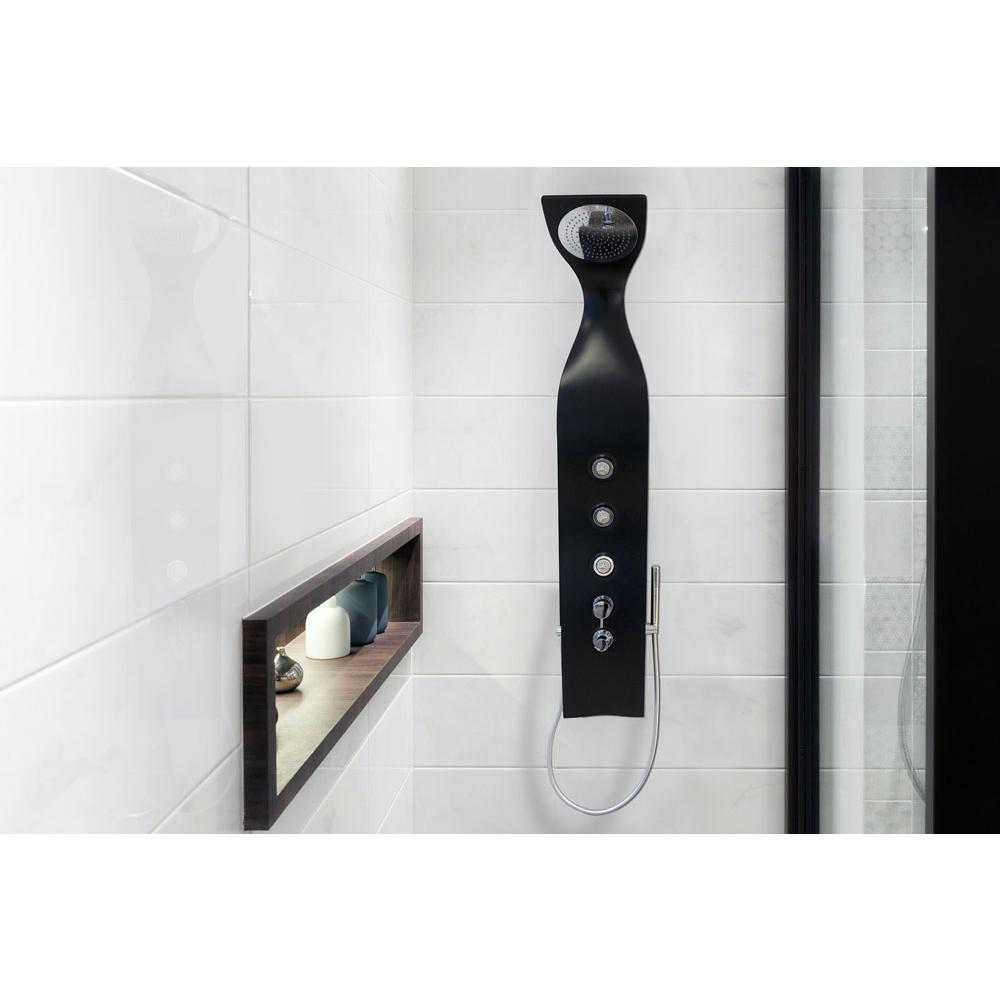 Aquatica Aquatica Elise Wall-Mounted Solid Surface Shower Panel in Black Matte