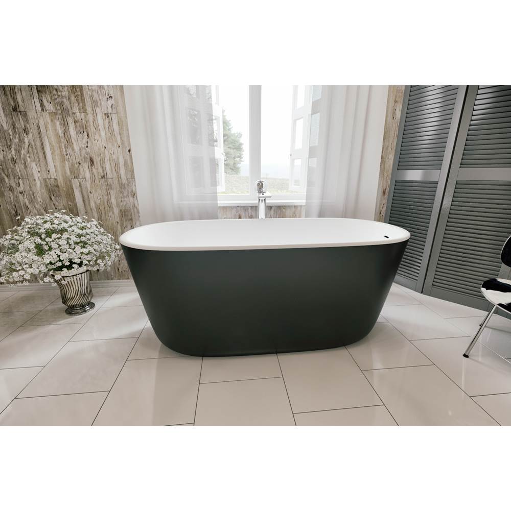 Aquatica Aquatica Lullaby-Mini-Blck-Wht™ Freestanding Solid Surface Bathtub