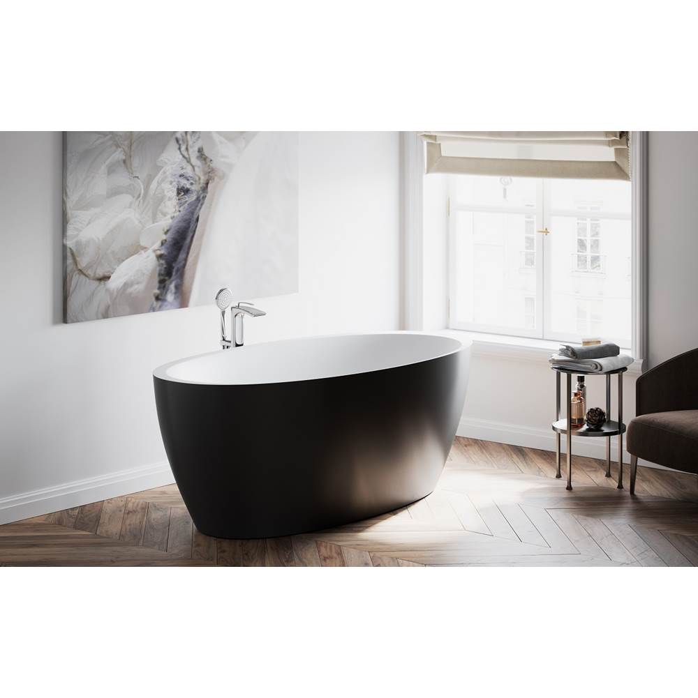 Aquatica Aquatica Sensuality™ Blck-Wht Freestanding Solid Surface Bathtub