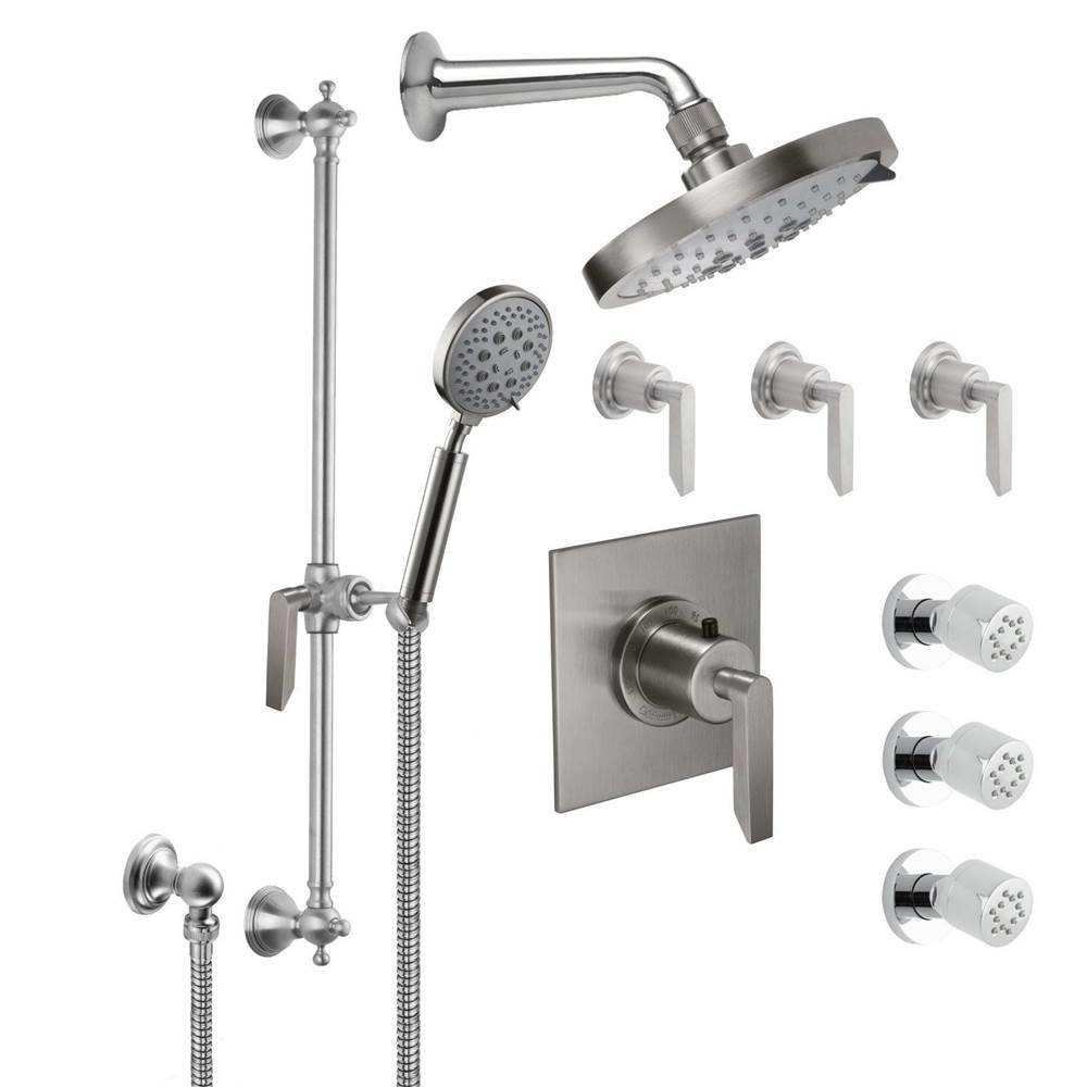 California Faucets Rincon Bay StyleTherm® 3/4'' Thermostatic Shower System with Body Spray, Handshower on Slide Bar, and Showerhead