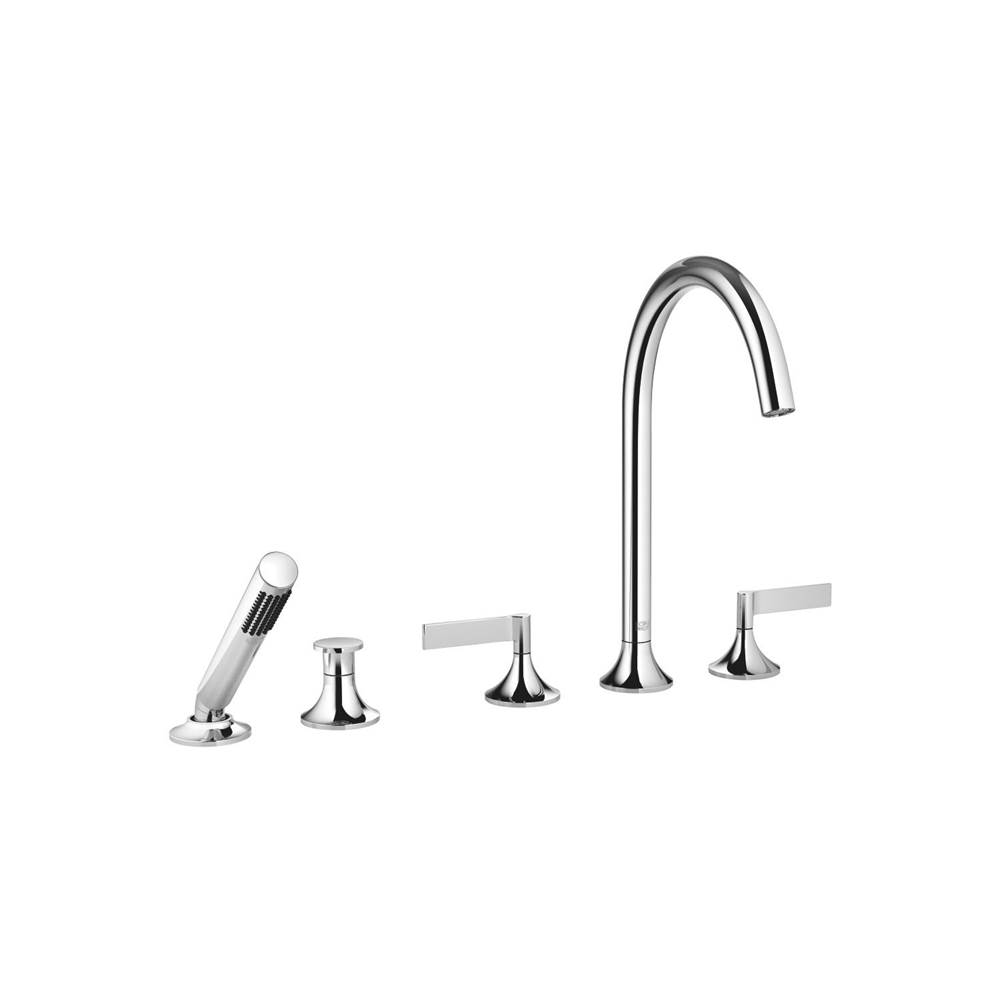 Dornbracht VAIA Five Hole Tub Set For Deck-Mounted Tub Installation With Diverter In Polished Chrome