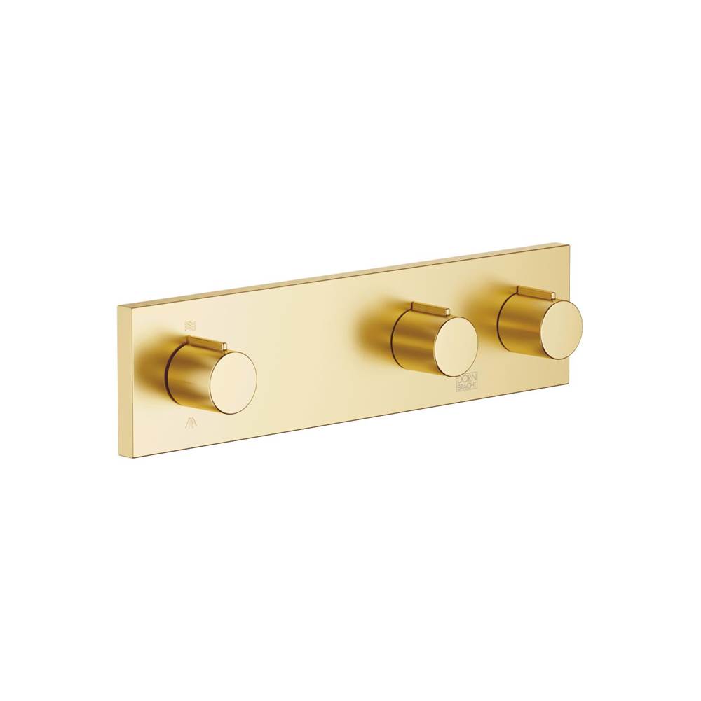 Dornbracht Symetrics Volume Control With Two Volume Controls With Diverter For Wall-Mounted Installation In Brushed Durabrass