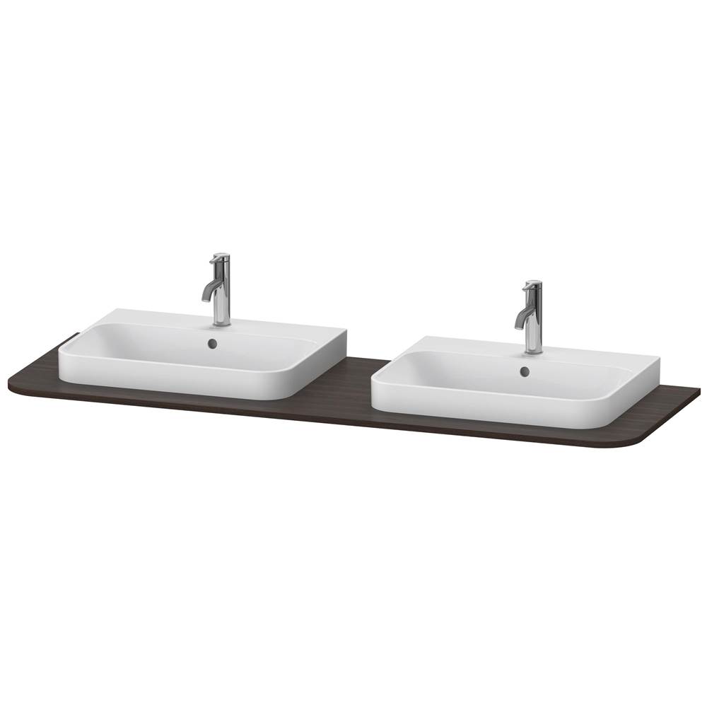 Duravit Happy D.2 Plus Console with Two Sink Cut-Outs Walnut Brushed