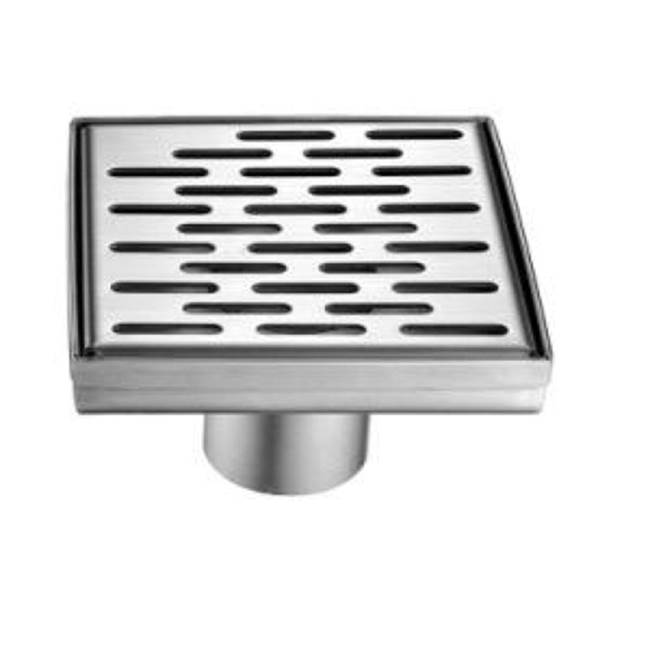 Dawn Shower square drain 9G, 304 type stainless steel, matte black finish: 5-1/4''L x 5-1/4''W x 3-1/8''D Drain: 2''