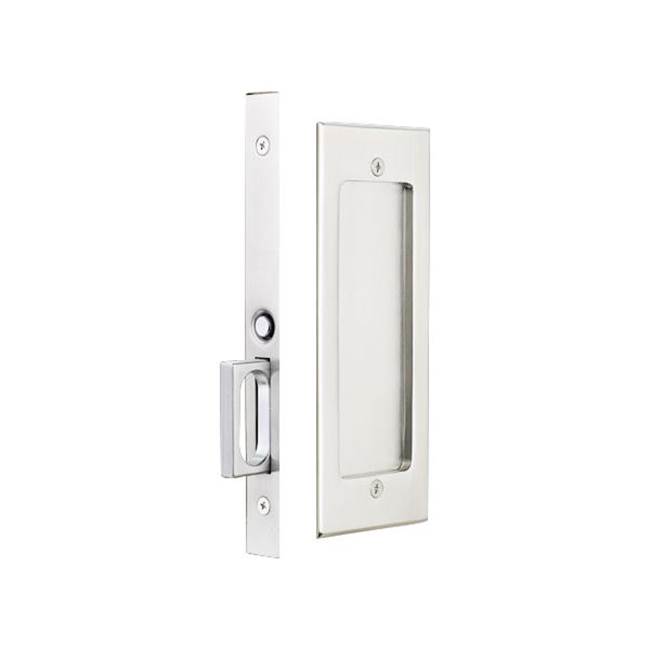 Emtek Keyed, Modern Rectangular Pocket Door Mortise Lock, US3 Lifetime