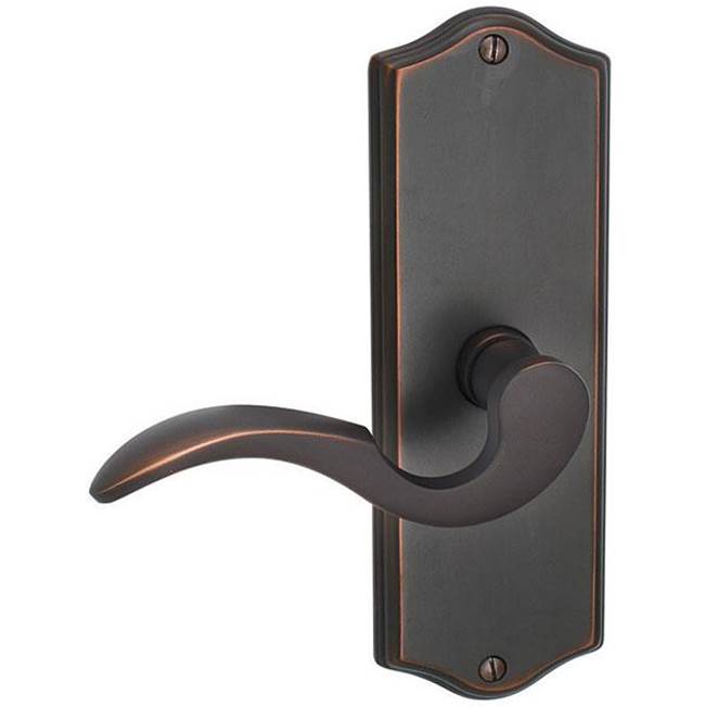 Emtek Privacy, Sideplate Locksets Colonial Non-Keyed 7-1/8'', Ribbon and Reed Lever, US10B
