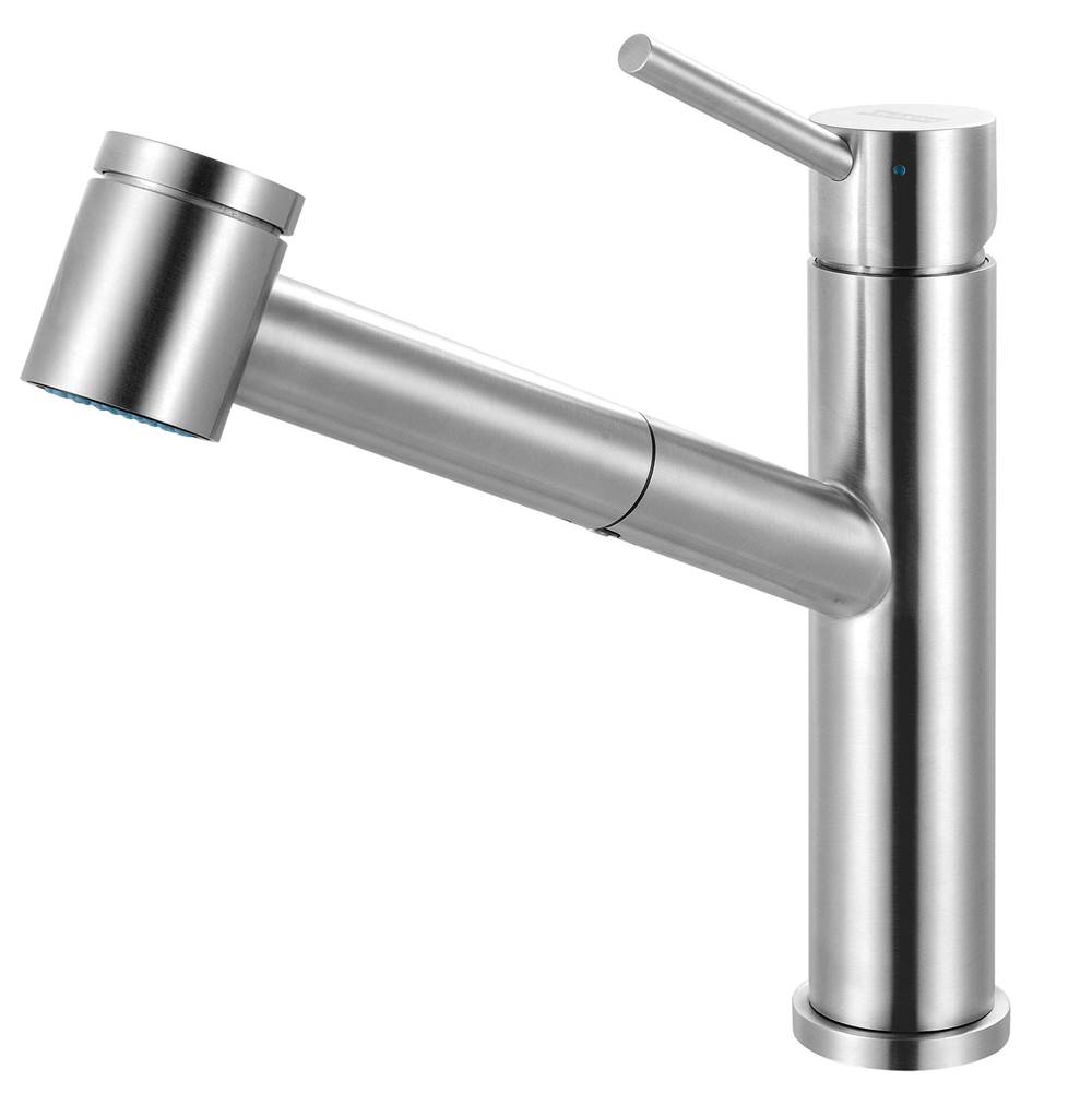 Franke Franke Steel 9-in Single Handle Pull-Out Kitchen Faucet in Stainless Steel, STL-PO-304