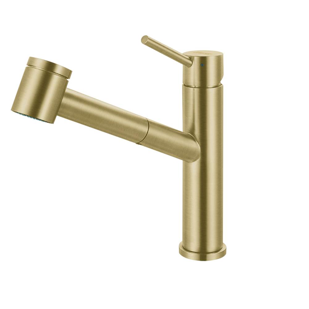 Franke Franke Steel 9-in Single Handle Pull-Out Kitchen Faucet in Gold, STL-PO-IBK