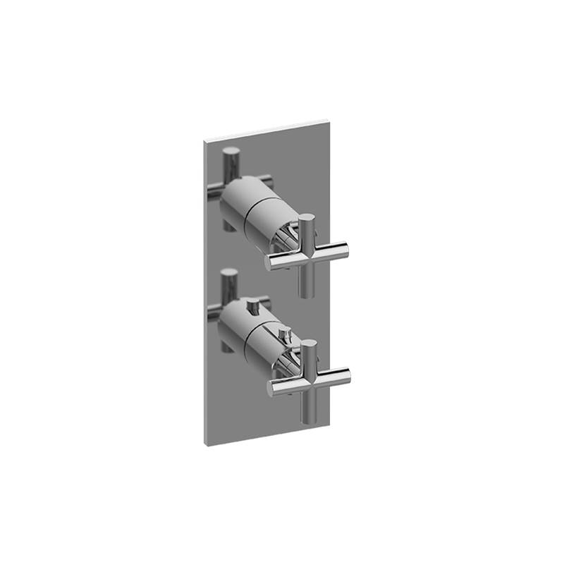 Graff M-Series Square 2-Hole Trim Plate with Terra Handles (Vertical Installation)