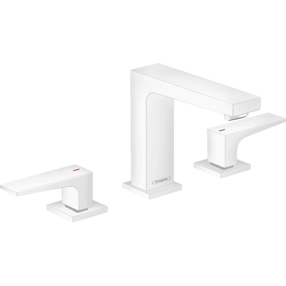 Hansgrohe Metropol Widespread Faucet 110 with Lever Handles and Pop-Up Drain, 1.2 GPM in Matte White
