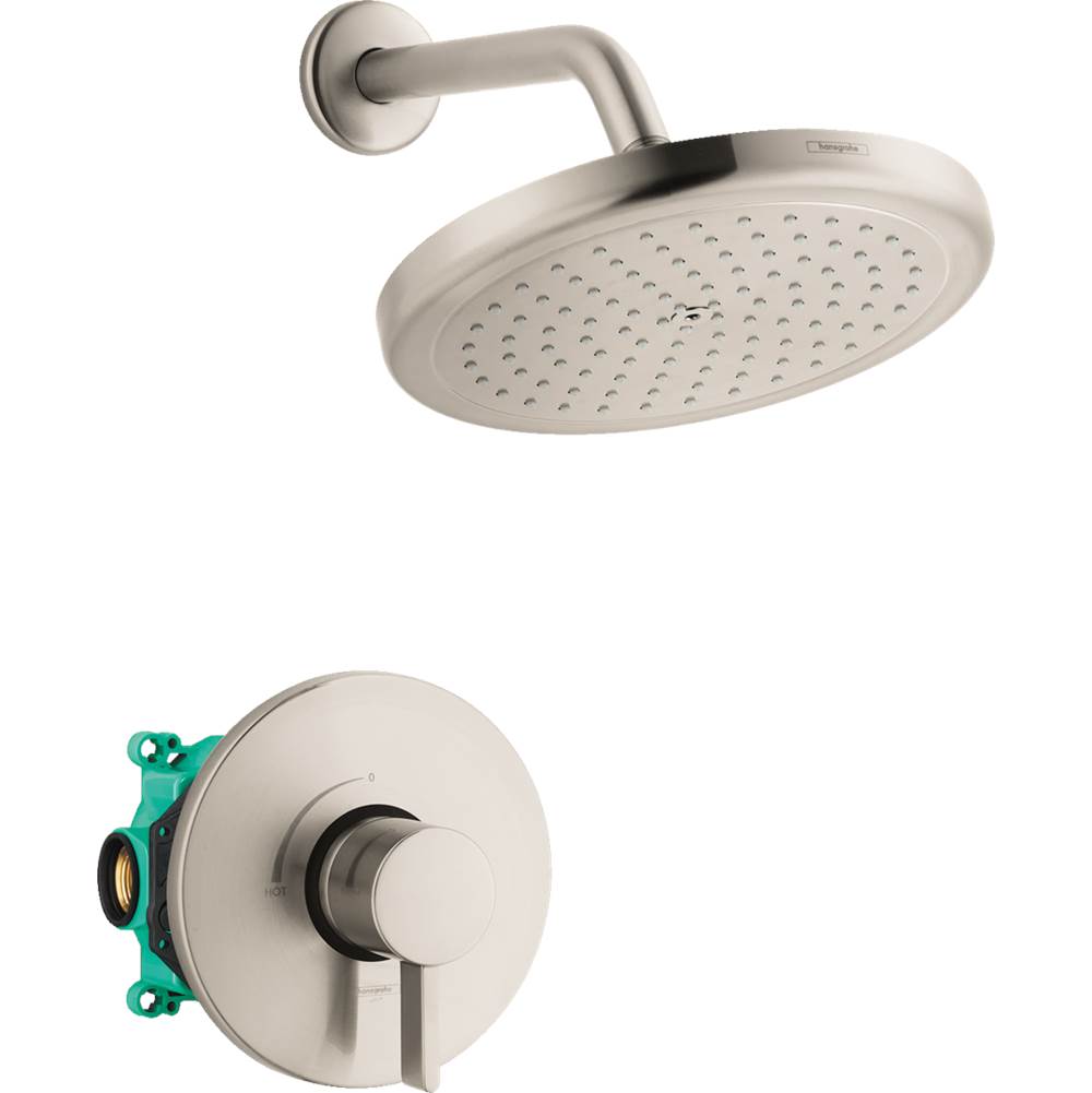 Hansgrohe Croma Pressure Balance Shower Set with Rough, 2.0 GPM  in Brushed Nickel