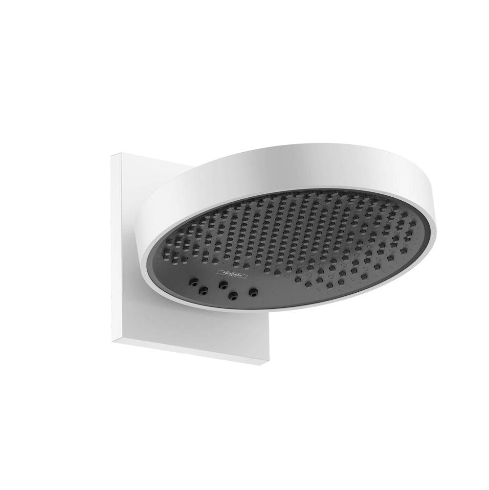 Hansgrohe Rainfinity Showerhead 250 3-Jet with Wall Connector Trim, 1.75 GPM in Matte White
