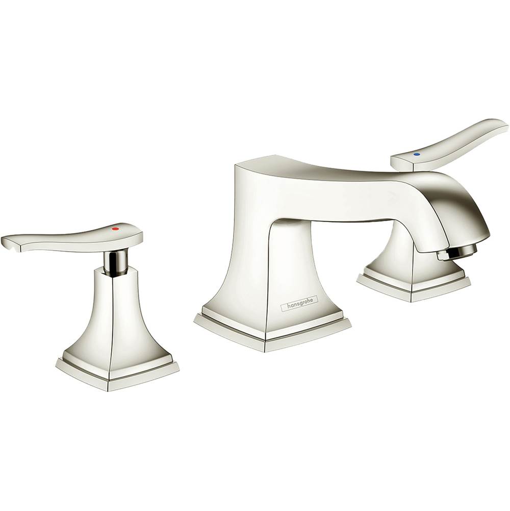 Hansgrohe Metropol Classic 3-Hole Roman Tub Set Trim with Lever Handles in Polished Nickel